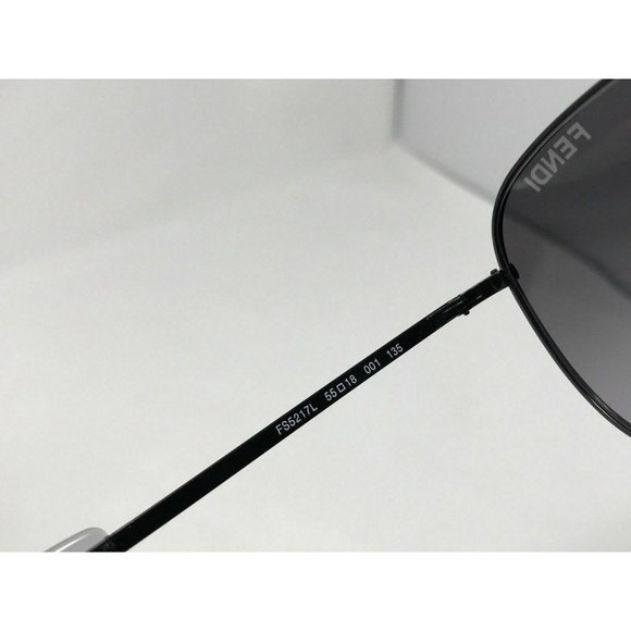 FENDI Sunglasses Bayonet Temples FS5217L Black Pilot Aviator Metal Italy - Picture 6 of 12